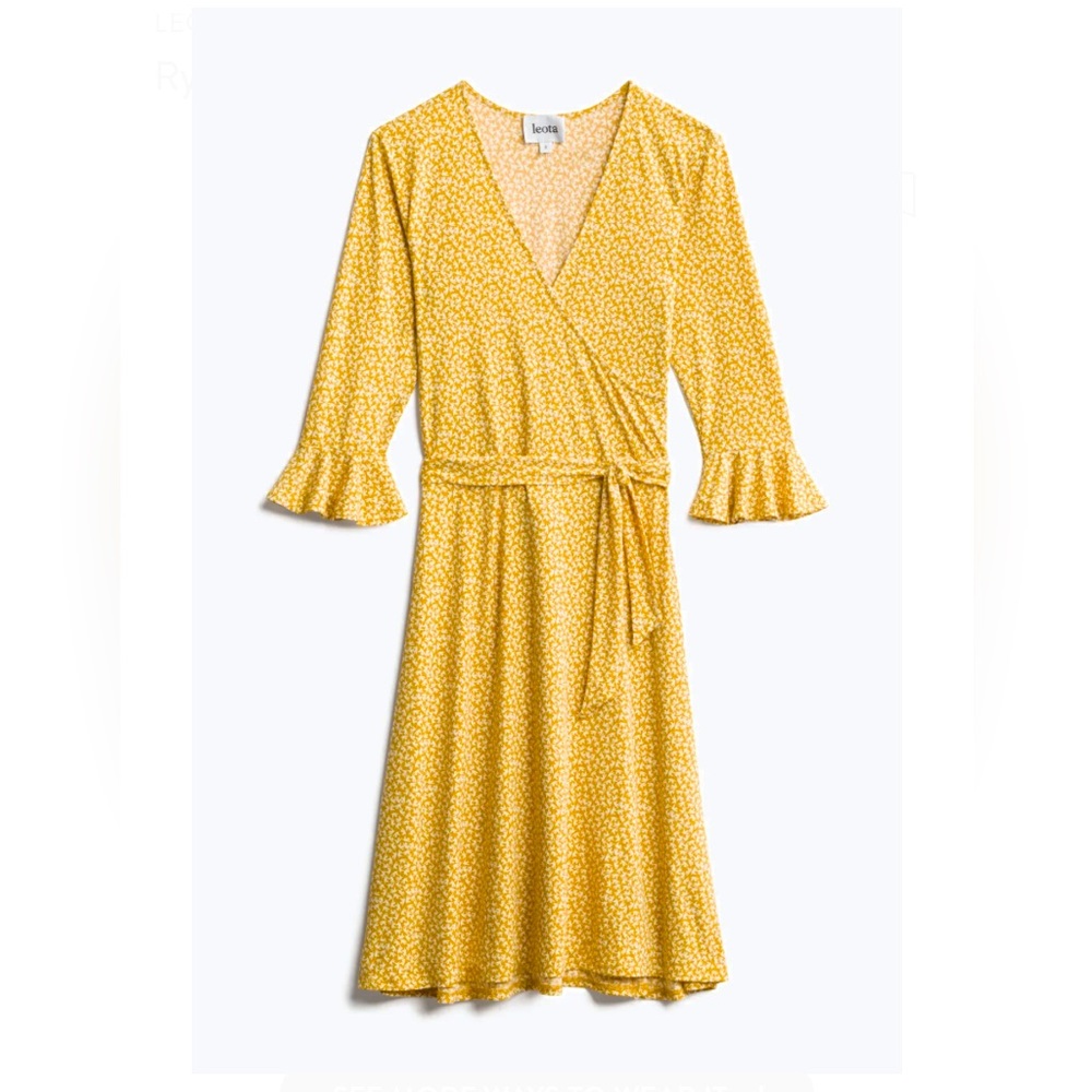 Fun yellow bird print dress